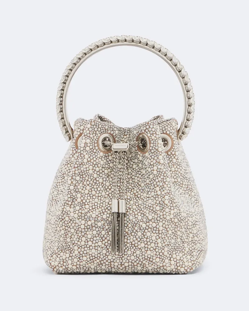 Jimmy Choo Verzierte Bucket Bag Bon Bon Silber