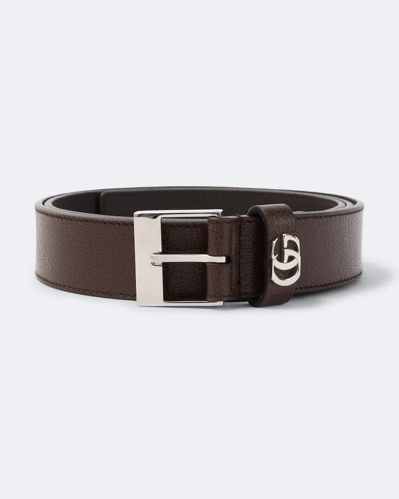 Gucci Gürtel Double G aus Leder Braun