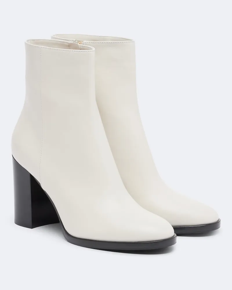 Gianvito Rossi Ankle Boots Santiago aus Leder Weiß