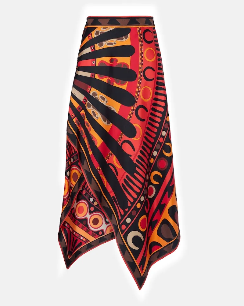 Emilio Pucci Midirock Soleil aus Seiden-Twill Orange