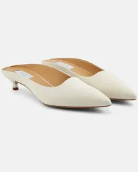 Gabriela Hearst Mules Jean aus Leder Weiss