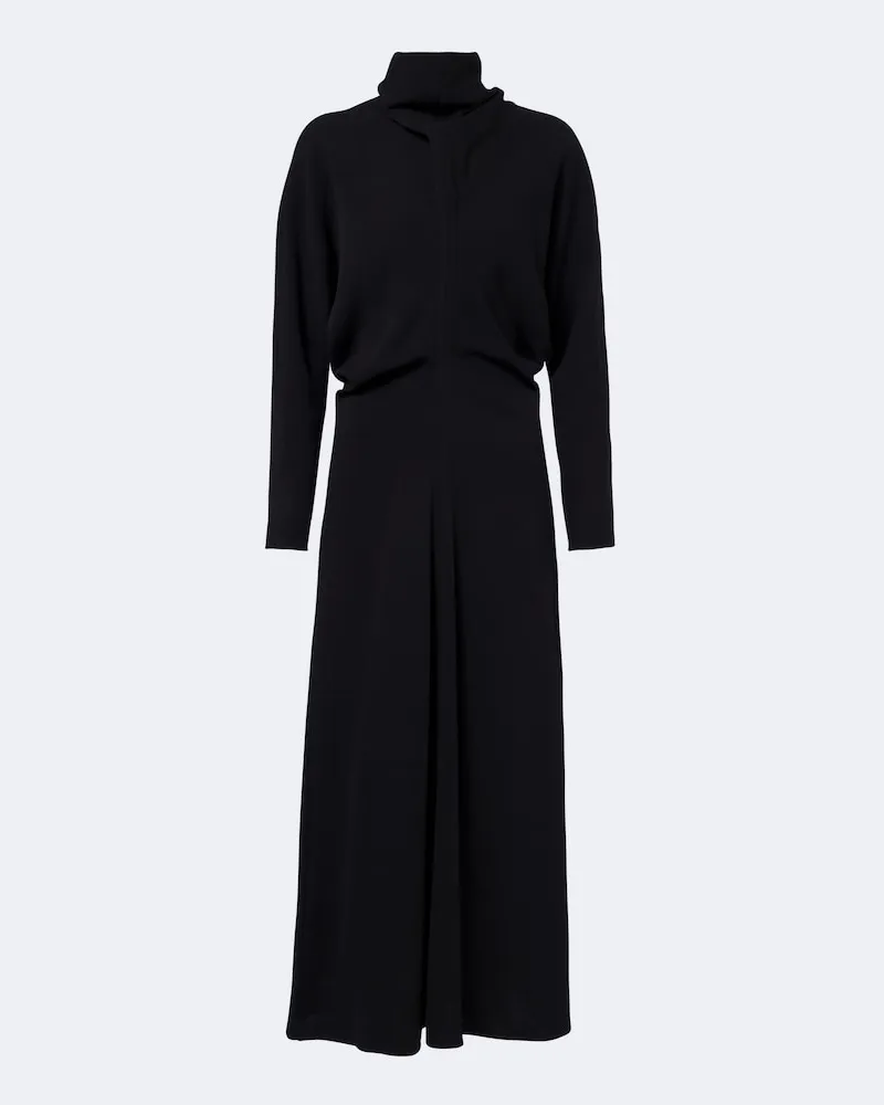 Totême Midikleid aus Cady Schwarz