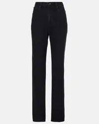 Saint Laurent Mid-Rise Straight Jeans Schwarz