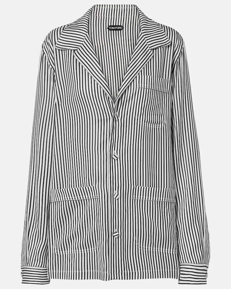 Tom Ford Oversize-Hemd aus Seide Schwarz