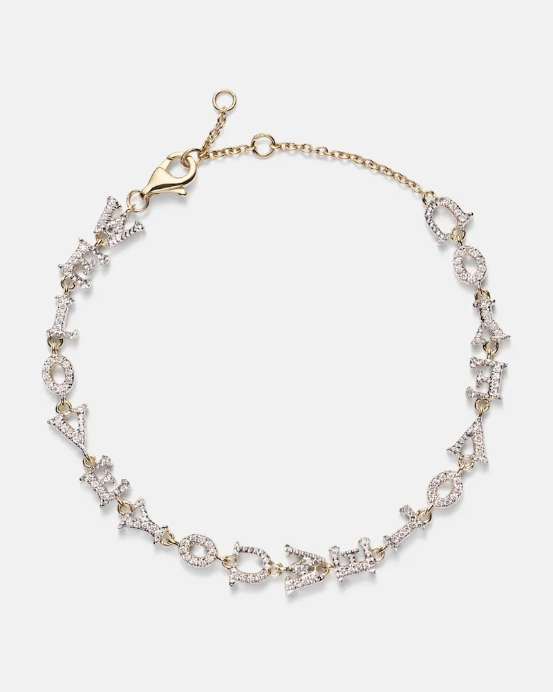 Yvonne Léon Yvonne Léon Armband We Love You aus 9kt Gelbgold mit Diamanten Gold