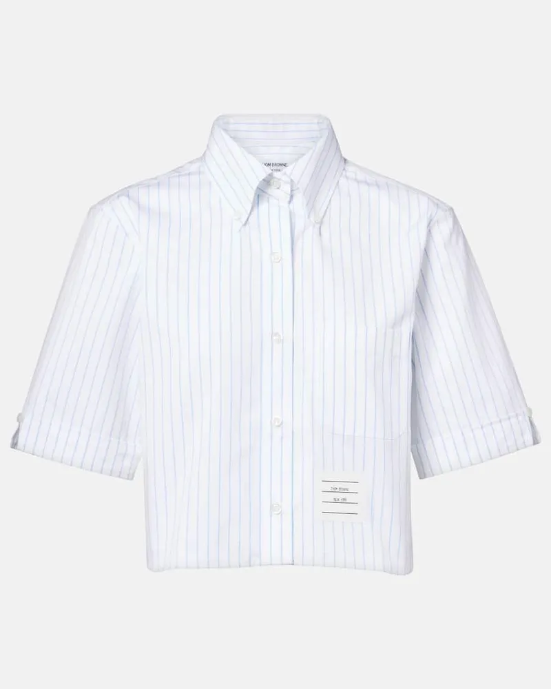 Thom Browne Cropped-Hemd aus Baumwollpopeline Weiß