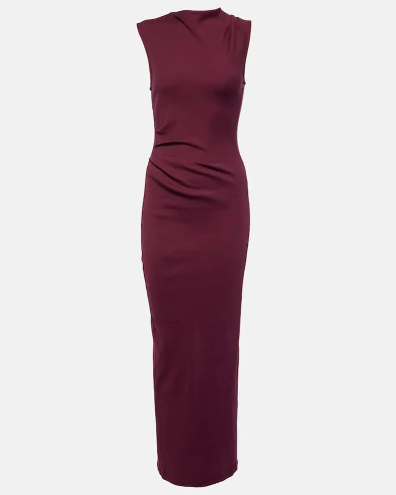 Dorothee Schumacher Maxikleid Simply Timeless aus Baumwoll-Jersey Burgunderrot