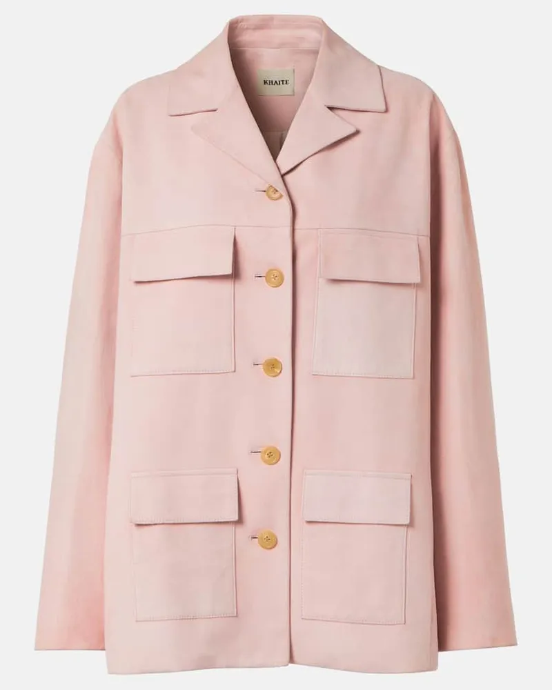 KHAITE Jacke Morsson aus Veloursleder Pink