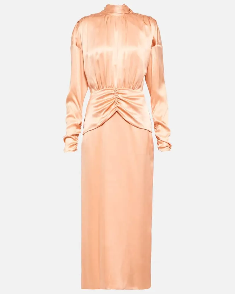 Alessandra Rich Midikleid aus Seidensatin Rosa
