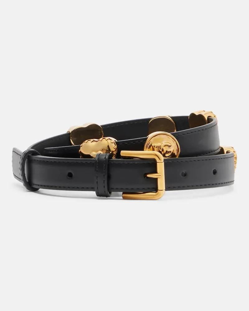 Dolce & Gabbana Gürtel DG aus Leder Schwarz