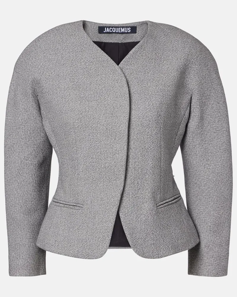 Jacquemus Jacke Ovalo aus Baumwolle und Wolle Grau