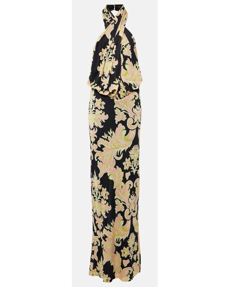 Etro Bedrucktes Maxikleid Schwarz