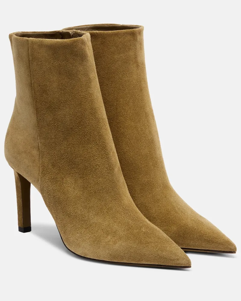 Jimmy Choo Ankle Boots Frankie 85 aus Veloursleder Grün