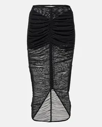 Thierry Mugler Midirock aus Mesh Schwarz