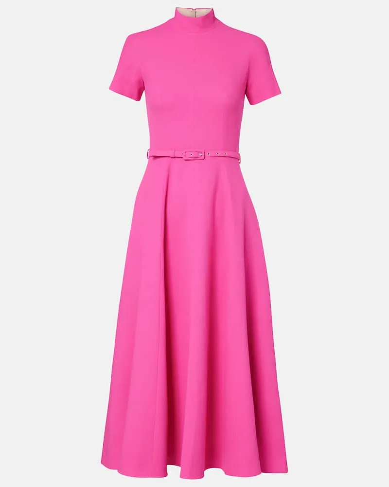 EMILIA WICKSTEAD Midikleid Camilla aus Wolle Rosa