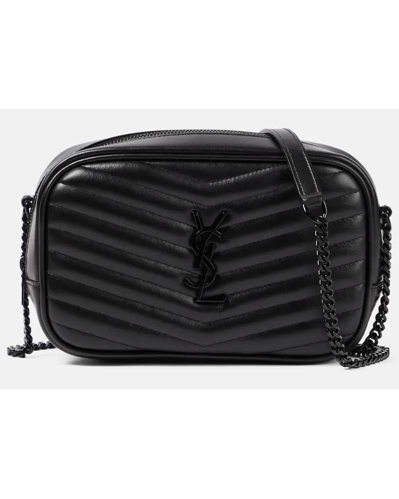Saint Laurent Schultertasche Lou Mini aus Leder Schwarz