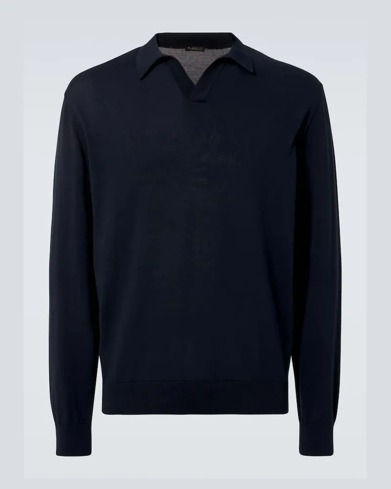 Rubinacci Polopullover Amalfi aus Baumwolle Blau