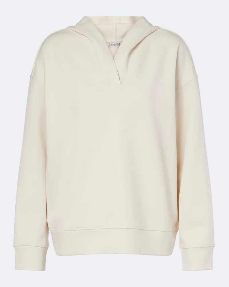 Max Mara Hoodie aus Baumwoll-Jersey Weiß