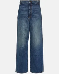 KHAITE Mid-Rise Wide-Leg Jeans Bacall Blau