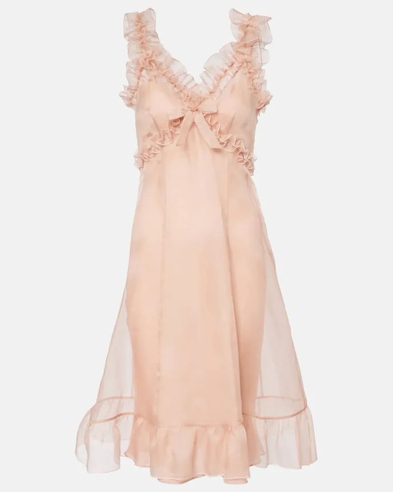 Alessandra Rich Slipdress aus Seidenorganza Pink