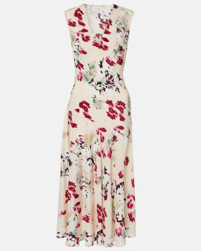 Ulla Johnson Midikleid Elowen aus Seide Rosa
