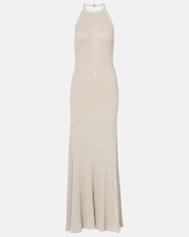 Tom Ford Robe aus Rippstrick Silber