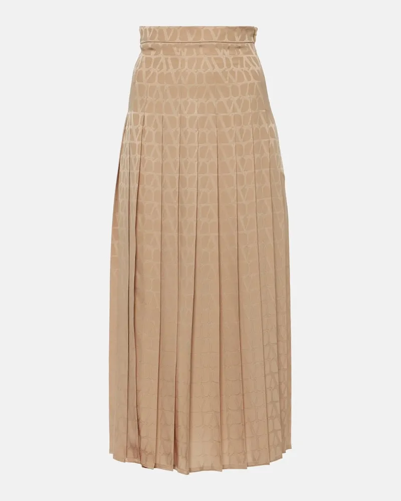 Valentino Garavani Midirock Toile Iconographe aus Seide Rosa