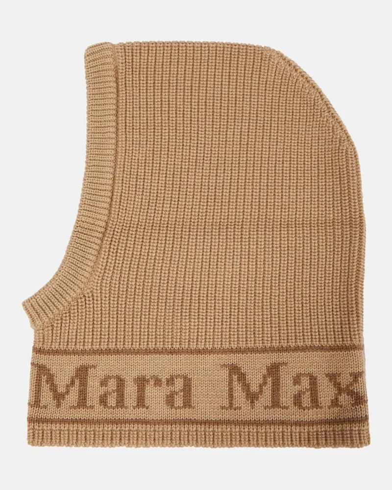 Max Mara Schalmütze Gong aus Wolle Braun