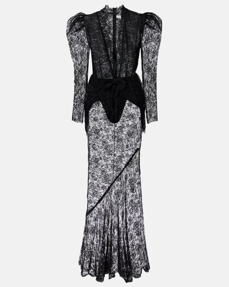 Alessandra Rich Robe aus Spitze Schwarz