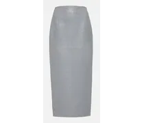 High-Rise-Bleistiftrock aus Leder