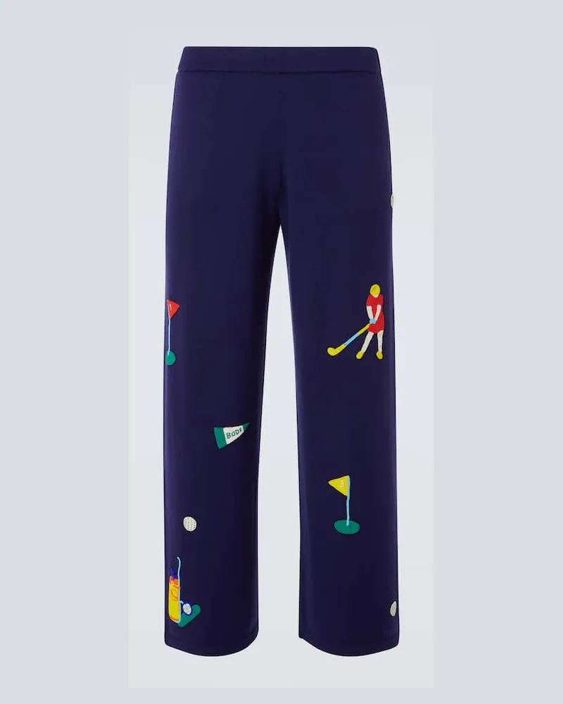 BODE Jogginghose Golf aus Wolle Blau