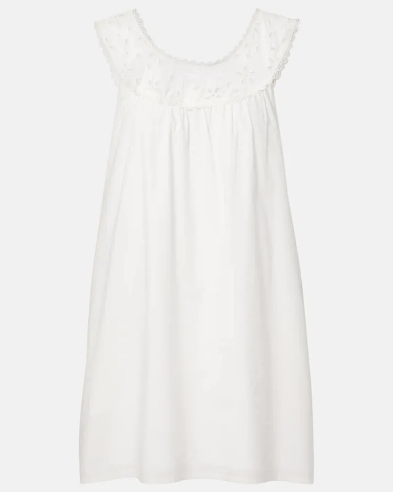 Posse Besticktes Minikleid Salma aus Baumwolle Weiß