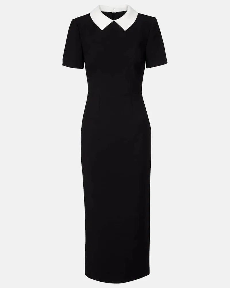 Roland Mouret Midikleid aus Crêpe Schwarz