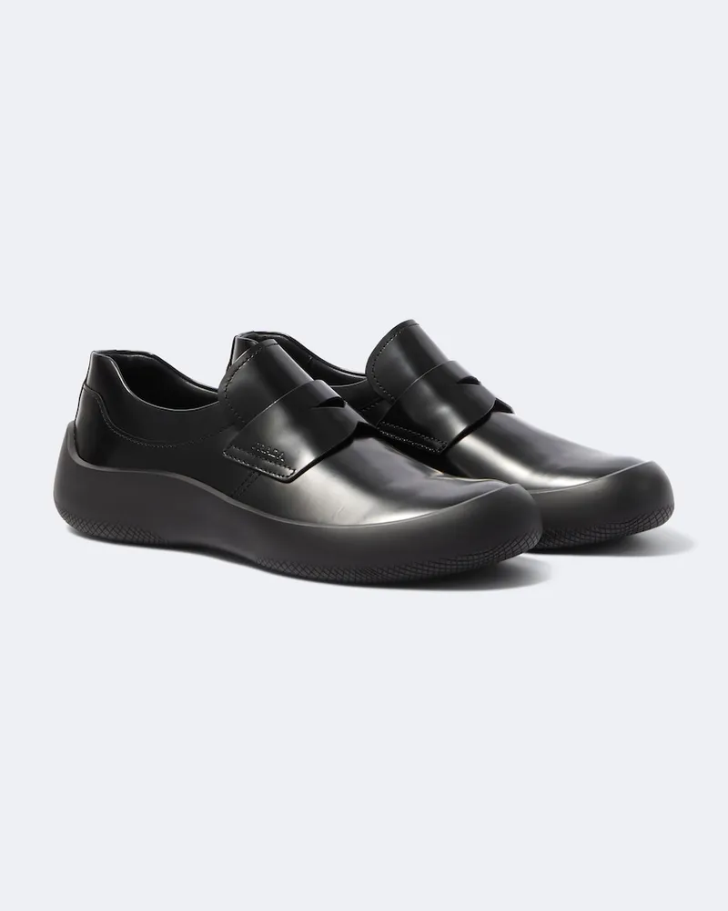 Prada Loafers aus Leder Schwarz