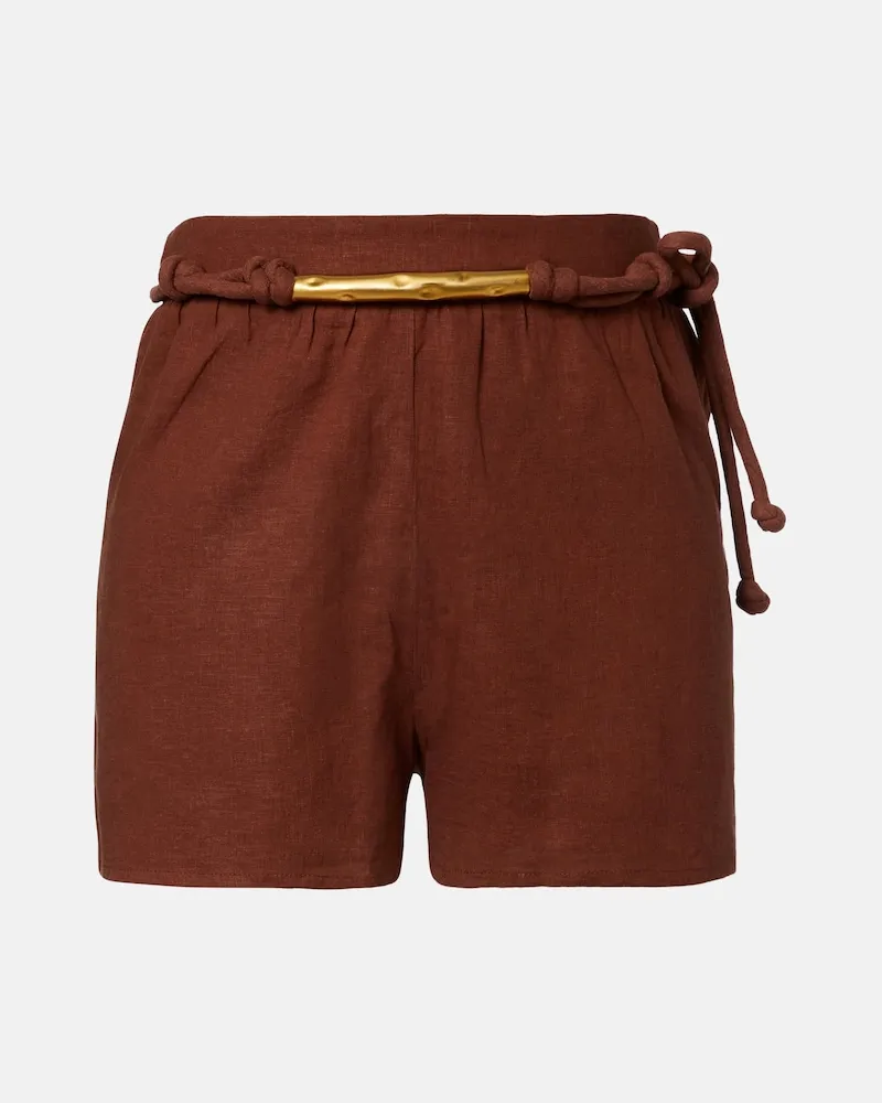 ViX Shorts Janet aus einem Leinengemisch Braun