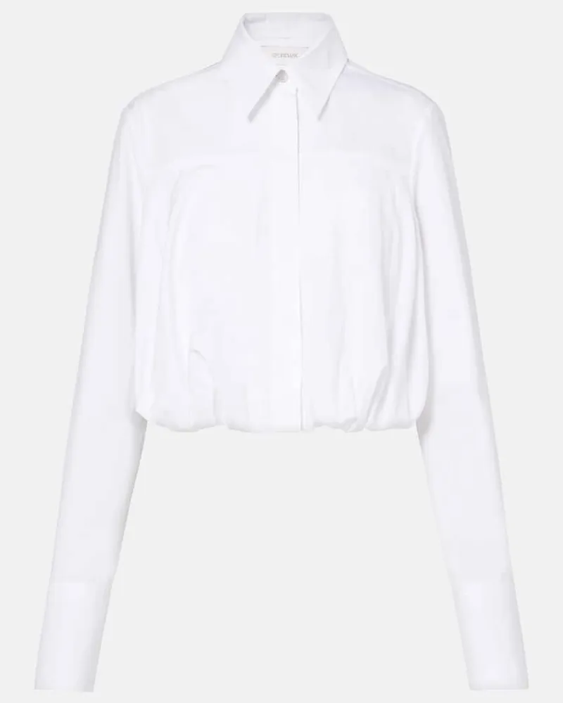 SPORTMAX Cropped-Hemd Zemira aus Baumwollpopeline Weiß