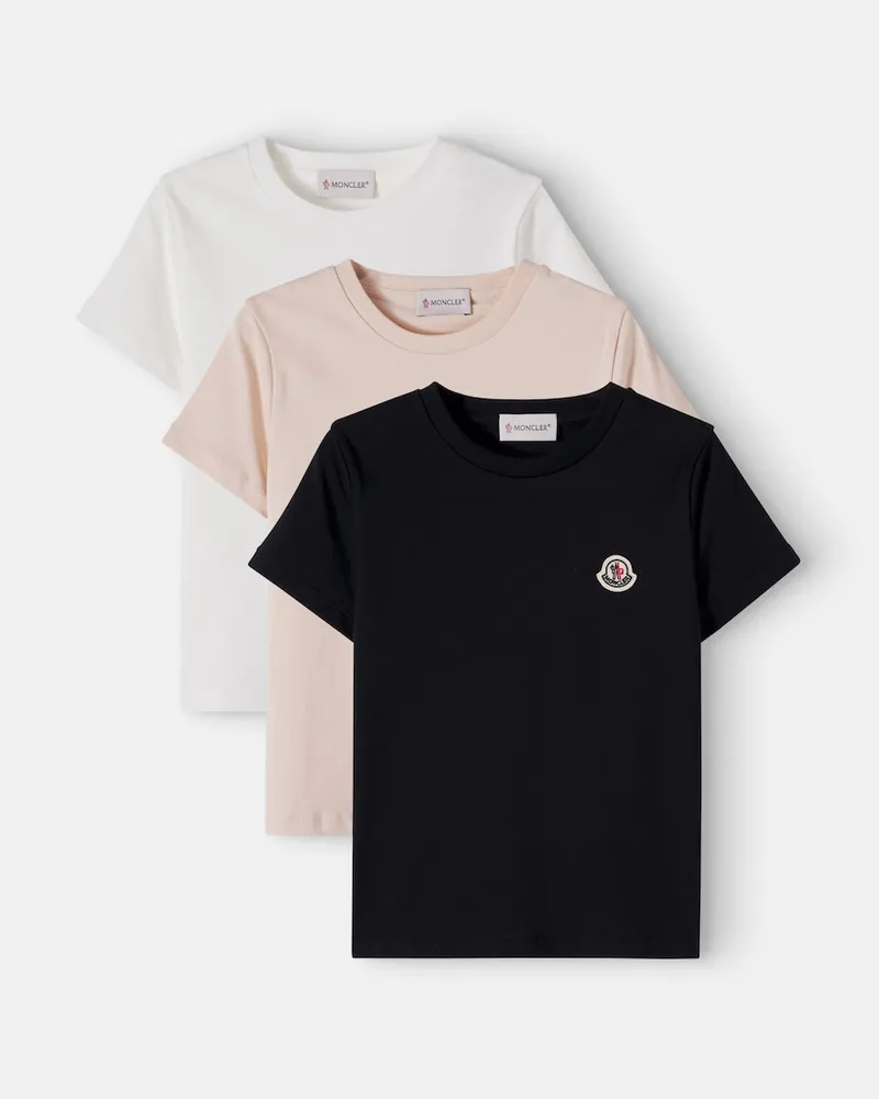 Moncler Set aus drei T-Shirts aus Baumwoll-Jersey Multicolor