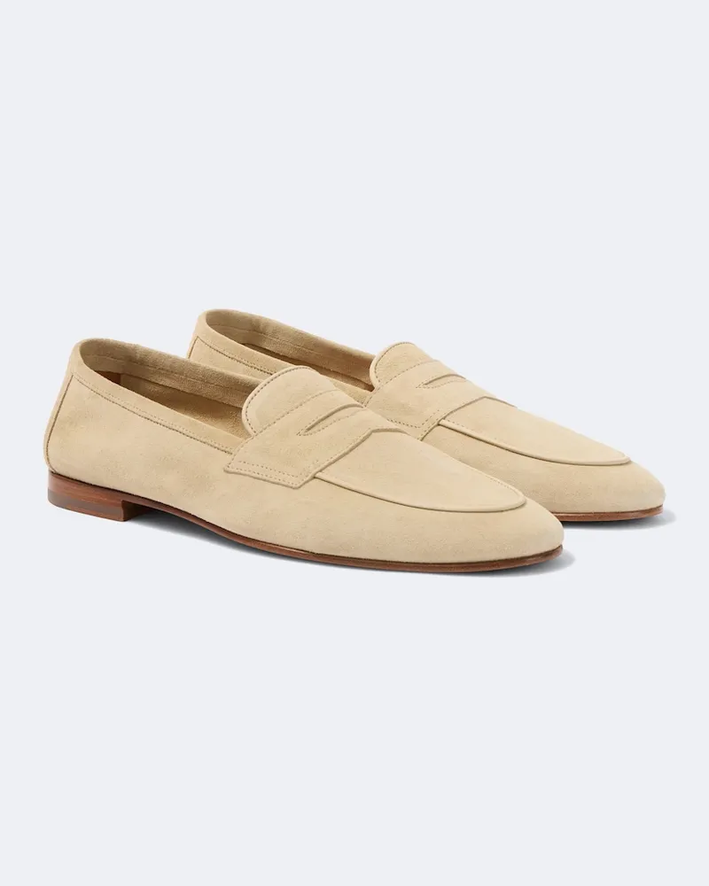 Frescobol Carioca Loafers Leme aus Veloursleder Beige