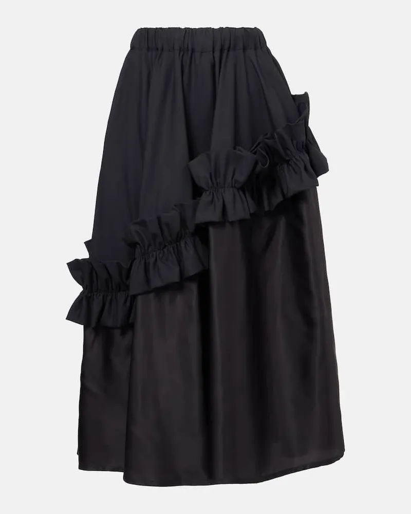 Noir Kei Ninomiya Midirock aus Wolle Schwarz