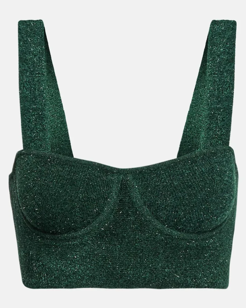 GALVAN Cropped-Top Moonlight aus Strick Grün