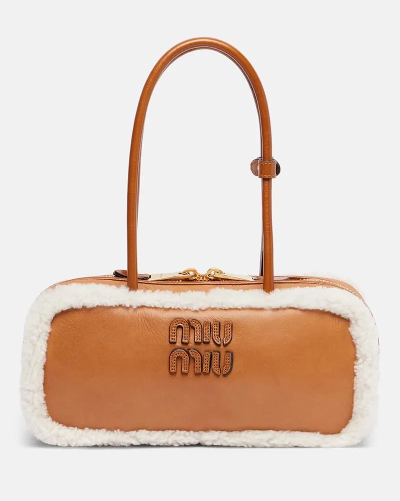 Miu Miu Tote Bag Arcadie Medium aus Leder Braun