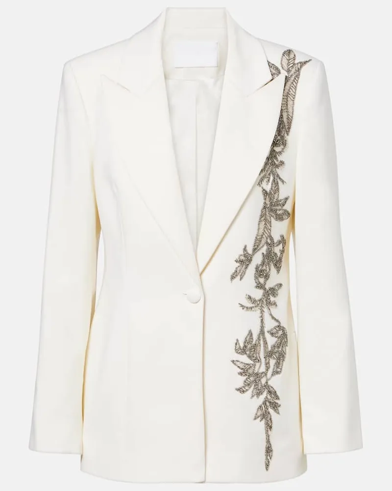 COSTARELLOS Verzierter Blazer Lesia aus einem Wollgemisch Weiß