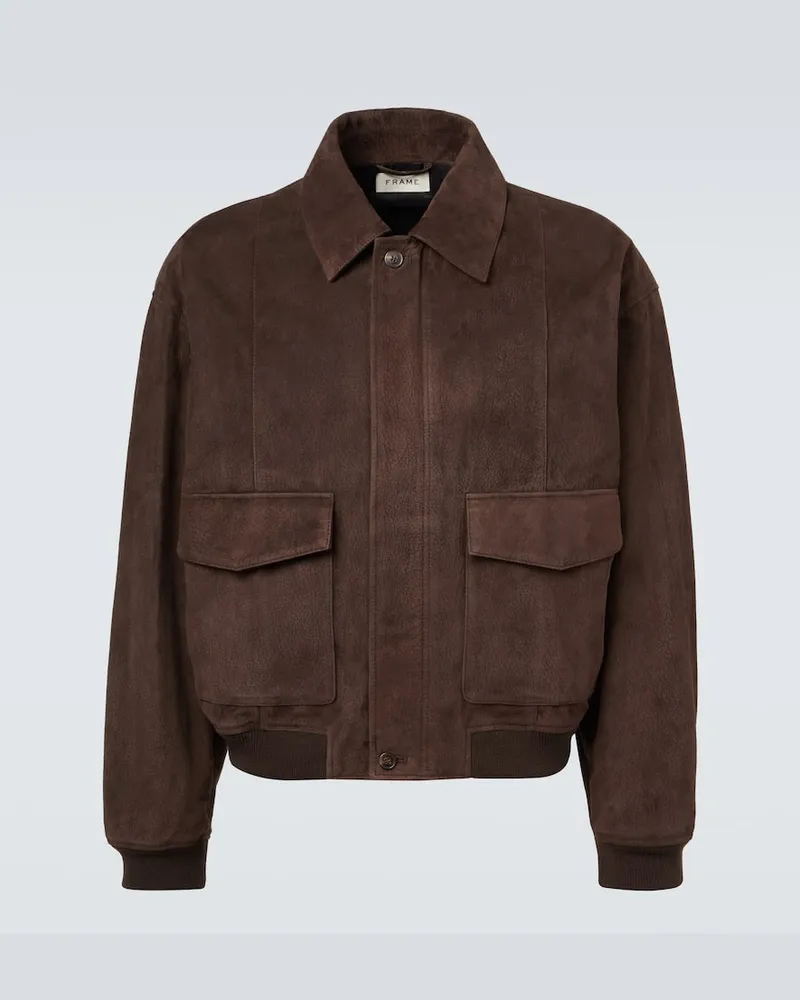 Frame Denim Blouson Retro aus Veloursleder Braun