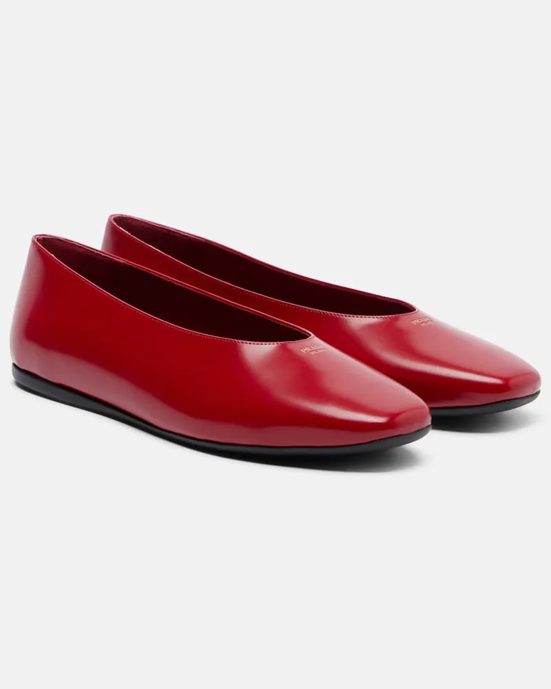 Prada Ballerinas aus Leder Rot
