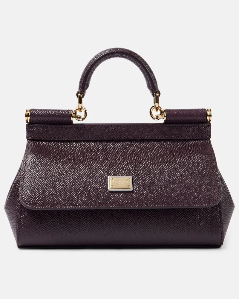 Dolce & Gabbana Tote Bag Sicily Mini aus Leder Braun