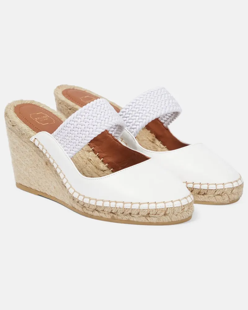 Malone Souliers Espadrille-Wedges Siena 70 aus Leder Weiß
