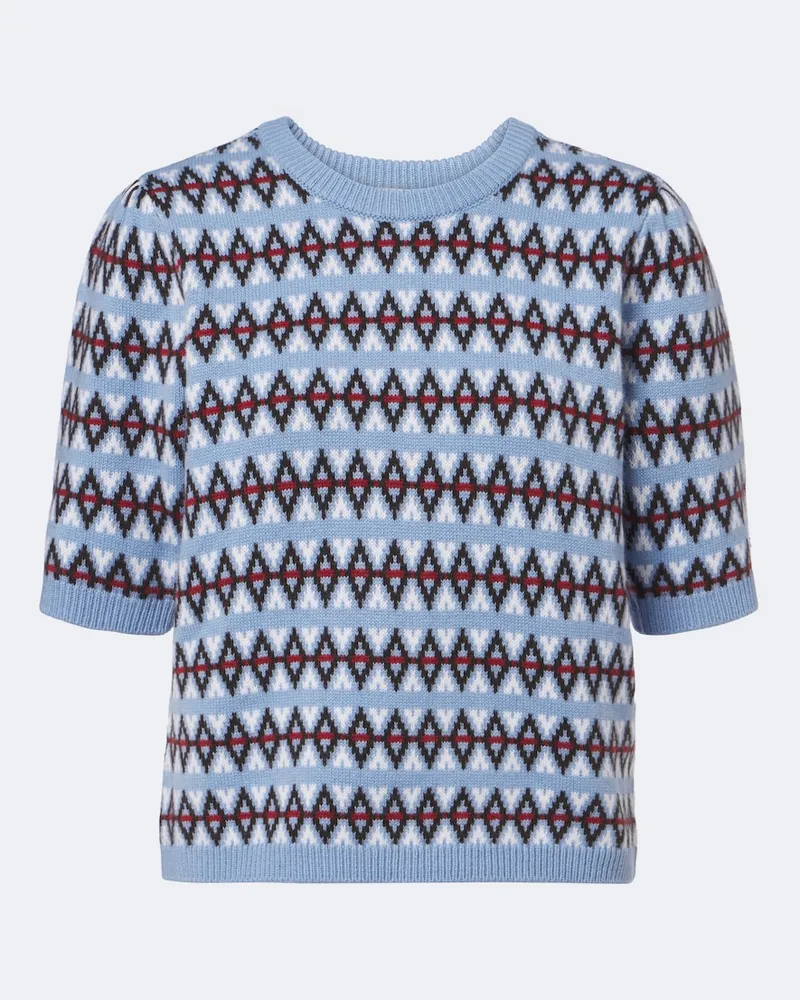 Frame Denim Jacquard-Pullover Blau