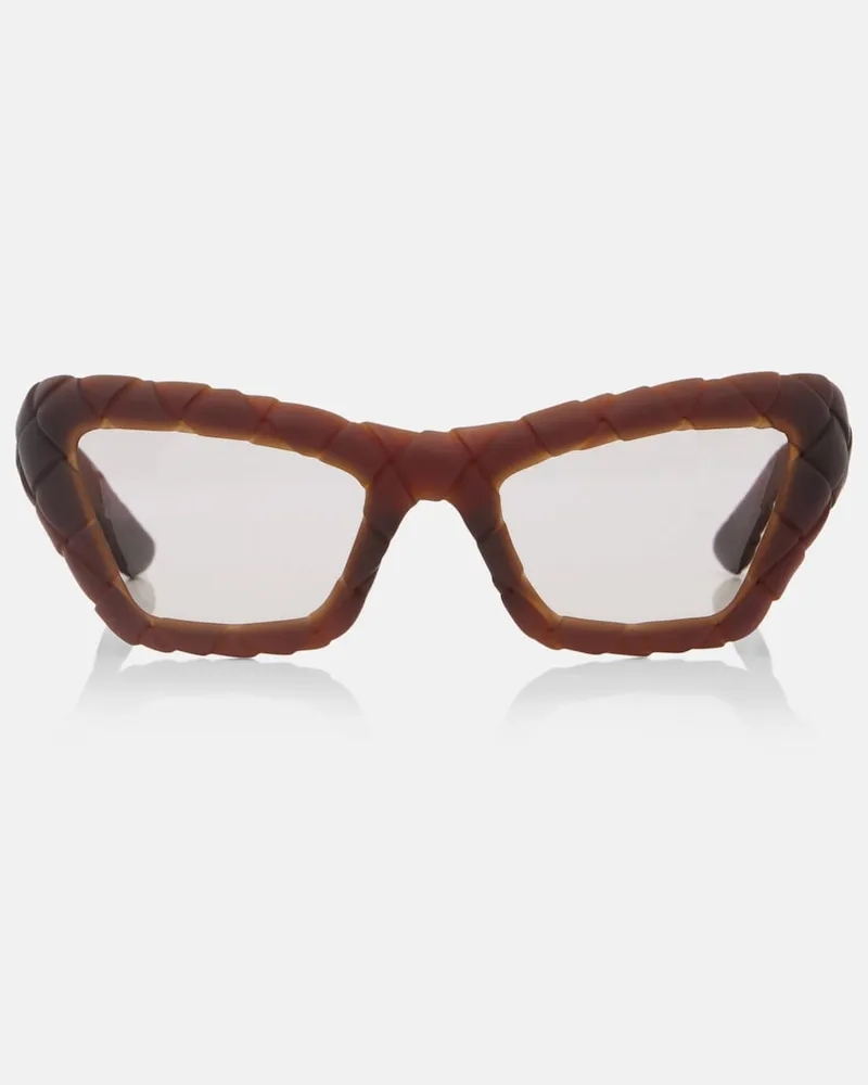 Bottega Veneta Cat-Eye-Sonnenbrille Knot Intrecciato Braun