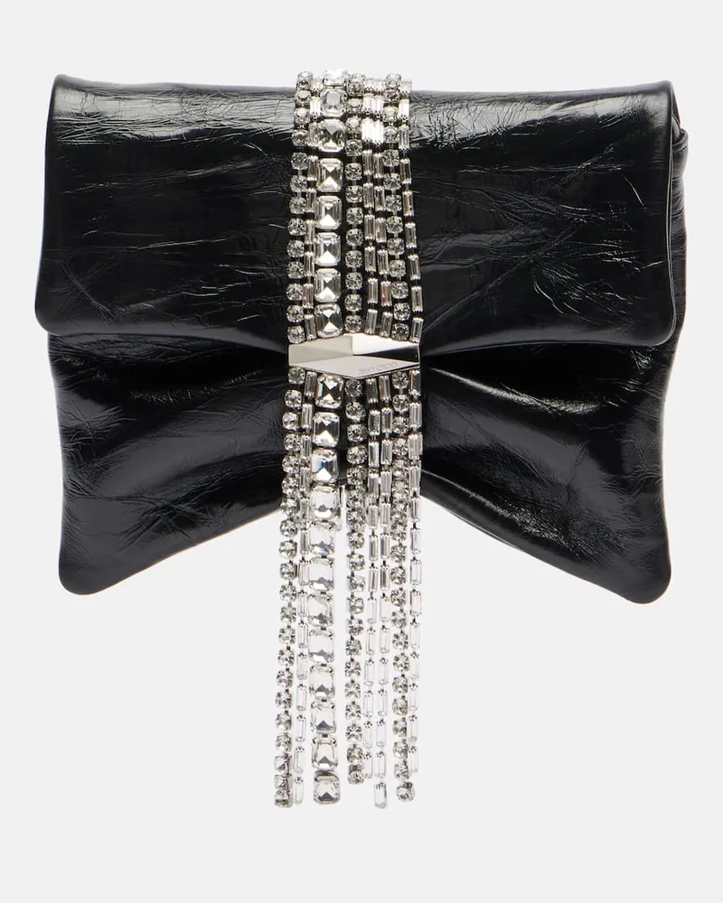 Jimmy Choo Verzierte Schultertasche Zandra aus Leder Schwarz