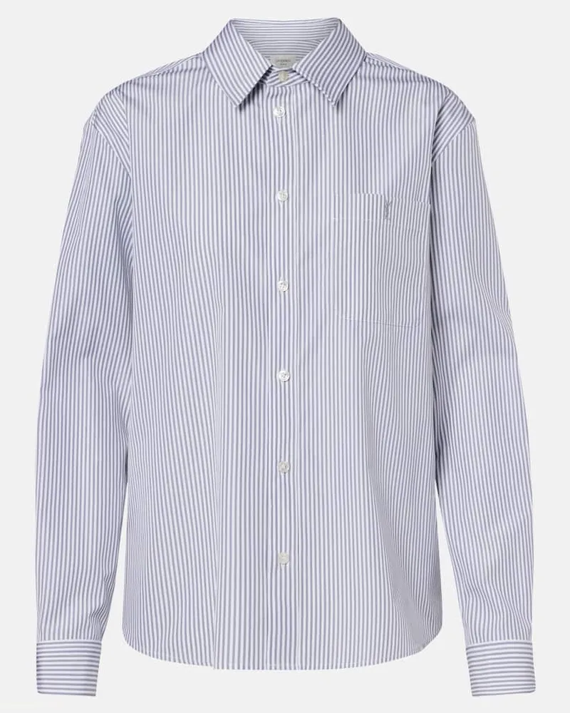 Saint Laurent Hemd aus Baumwollpopeline Weiß